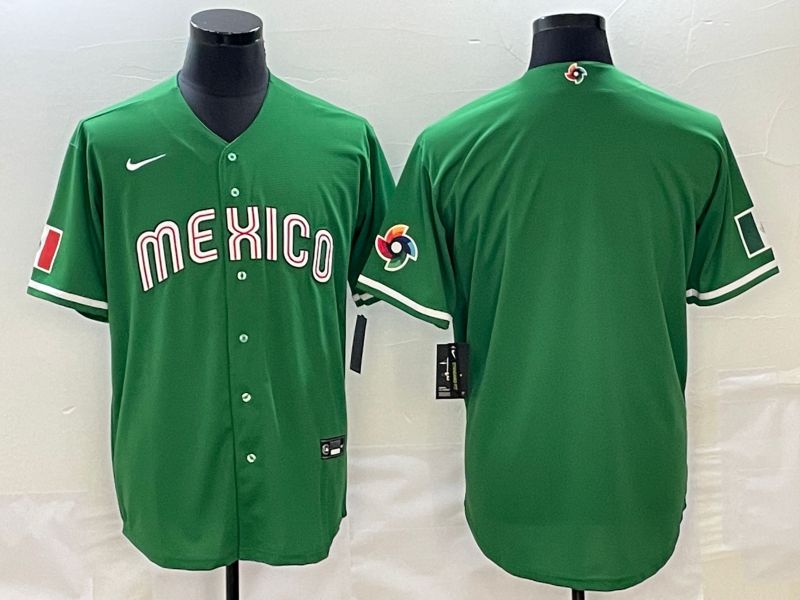 Men 2023 World Cub Mexico Blank green Nike MLB Jersey18